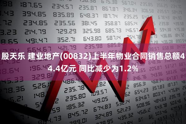 股天乐 建业地产(00832)上半年物业合同销售总额44.4亿元 同比减少为1.2%